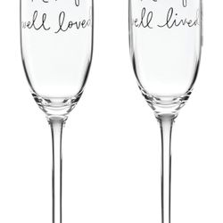 kate spade new york Charmed Life 2-Piece Toasting Flutes, Clear