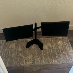 dual 17 Inch Monitors With Stand