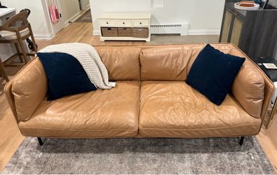 Crate & Barrel Leather Sofa - PRICE DROP
