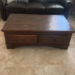 Coffee Table With 2 Drawers For Storage 