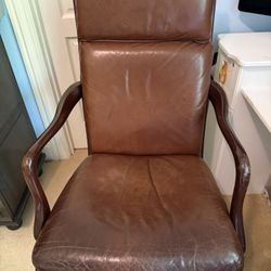 Hancock & Moore Leather Executive Desk Chair Swivel Rock