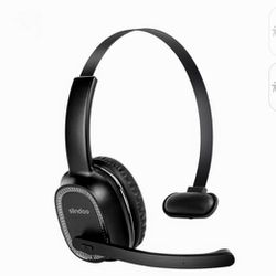 Bluetooth Headphones Over-Ear, Wireless Headsets Bluetooth Earphones w/28Hrs Playtime, Earpad Single/Dual Mode for Office/Home, Trucker Bus
