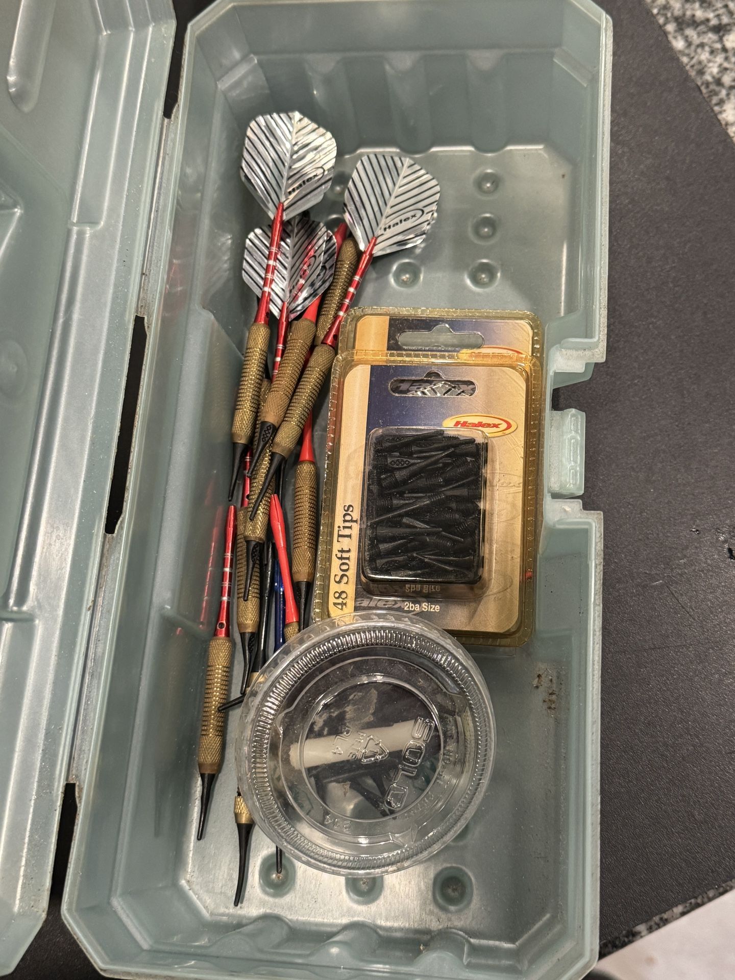  5 Sets Of Soft Tip Darts, BRASS. Barrels in great condition. Includes Extra Flights Tips Etc Price for all 5