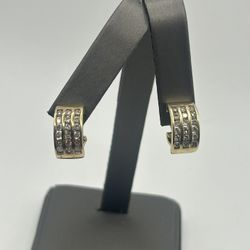 10k Gold And Diamonds Mini Hoops