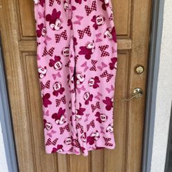 Disney Minnie Mouse Pajama Pants Womens  Pink All Over Print Fleece 2XL