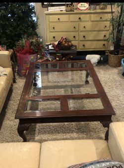 Beautiful Wood And Glass Coffee Table