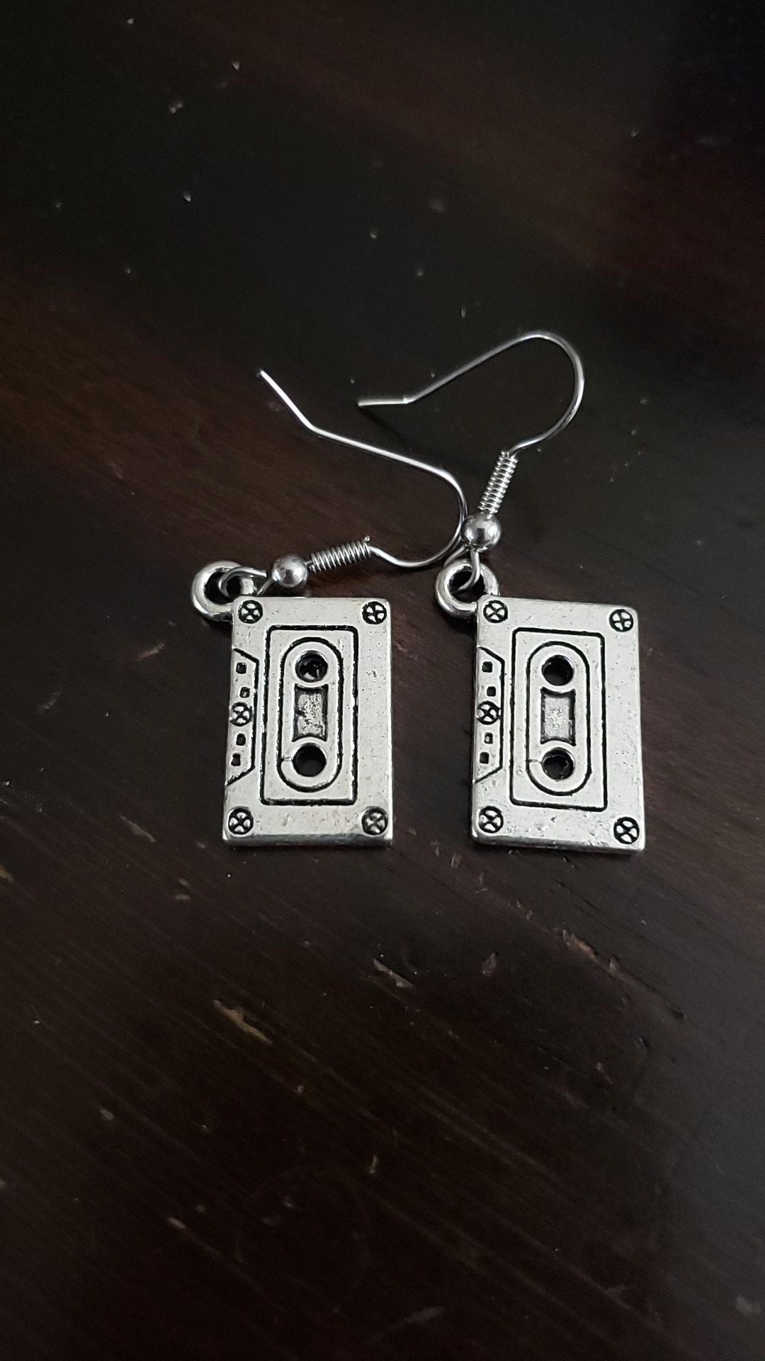 Cassette tape earrings