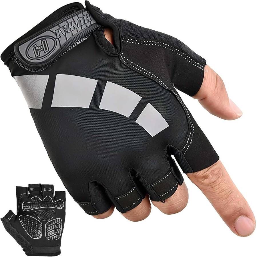 new Bike Gloves for Men Women with Anti-Slip Shock-Absorbing Pad, Light Weight Half-Finger Cycling Gloves, Large About this item 🚴♂️Breathable & D