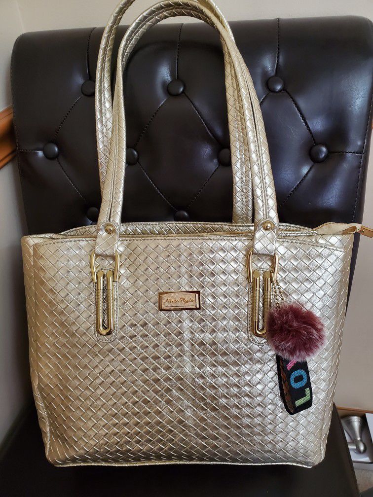 Laptop Purse, Leather, Heavy Duty -Good Quality, Gold Bag $50