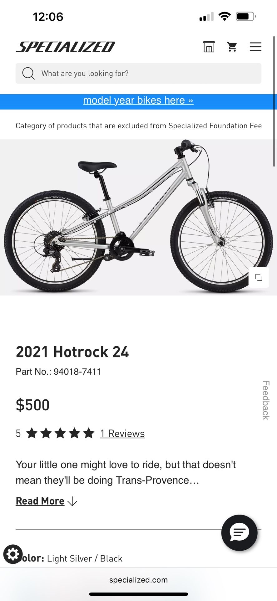 SPECIALIZED ADULT BIKE HOTROCK MODEL. Mountain Bike