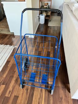 Blue Folding Shopping Cart