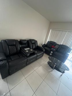 Electric Reclining Sofa and Loveseat 