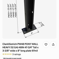 Steel pony wall brace
