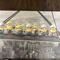Despicable Me - Minions Lunch On A Skyscraper - Printed on wood - very rare