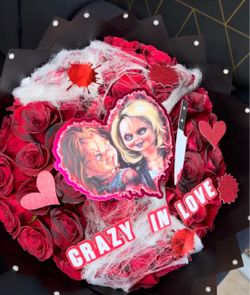 Chucky & Tiffany Horror Valentine Rose Bouquet