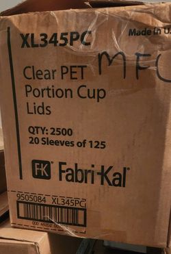 Fabri-Kal Portion Cup Lids Xl345pc 2500 Count Clear Pet
