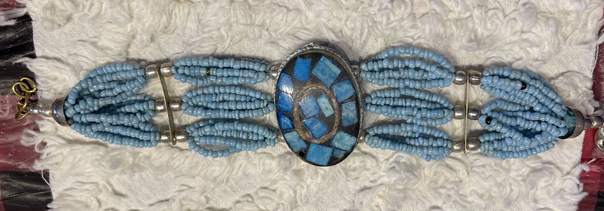 Vintage Turquoise inlay bracelet absolutely stunning