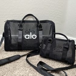 Black Sheer Mesh Duffle Bag & Matching Mini Purse 