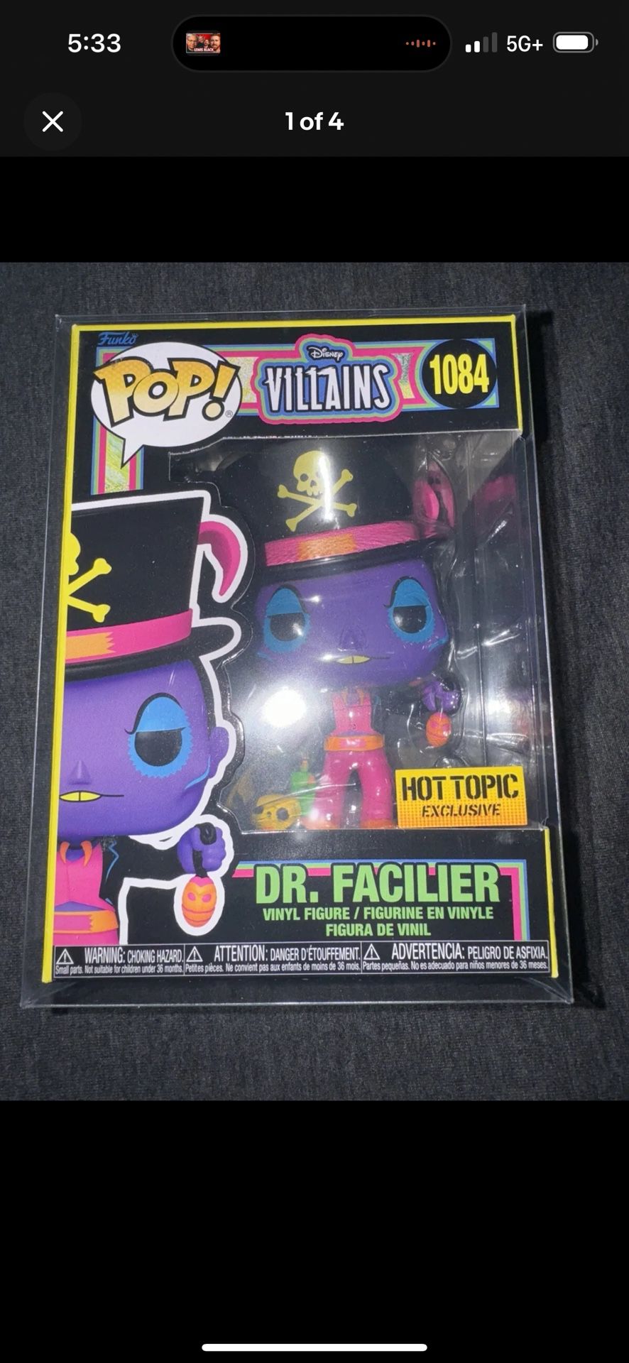 Funko Pop! Vinyl: Disney - Dr. Facilier (Black Light) - Hot Topic (HT)