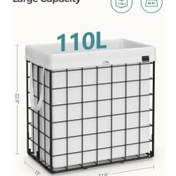 SONGMICS 29 Gal (110L) Laundry Basket Collapsible Clothes Hamper - Cream White