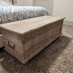 Carved Wood Storage Chest