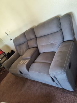 Love seat recliner with charging mount