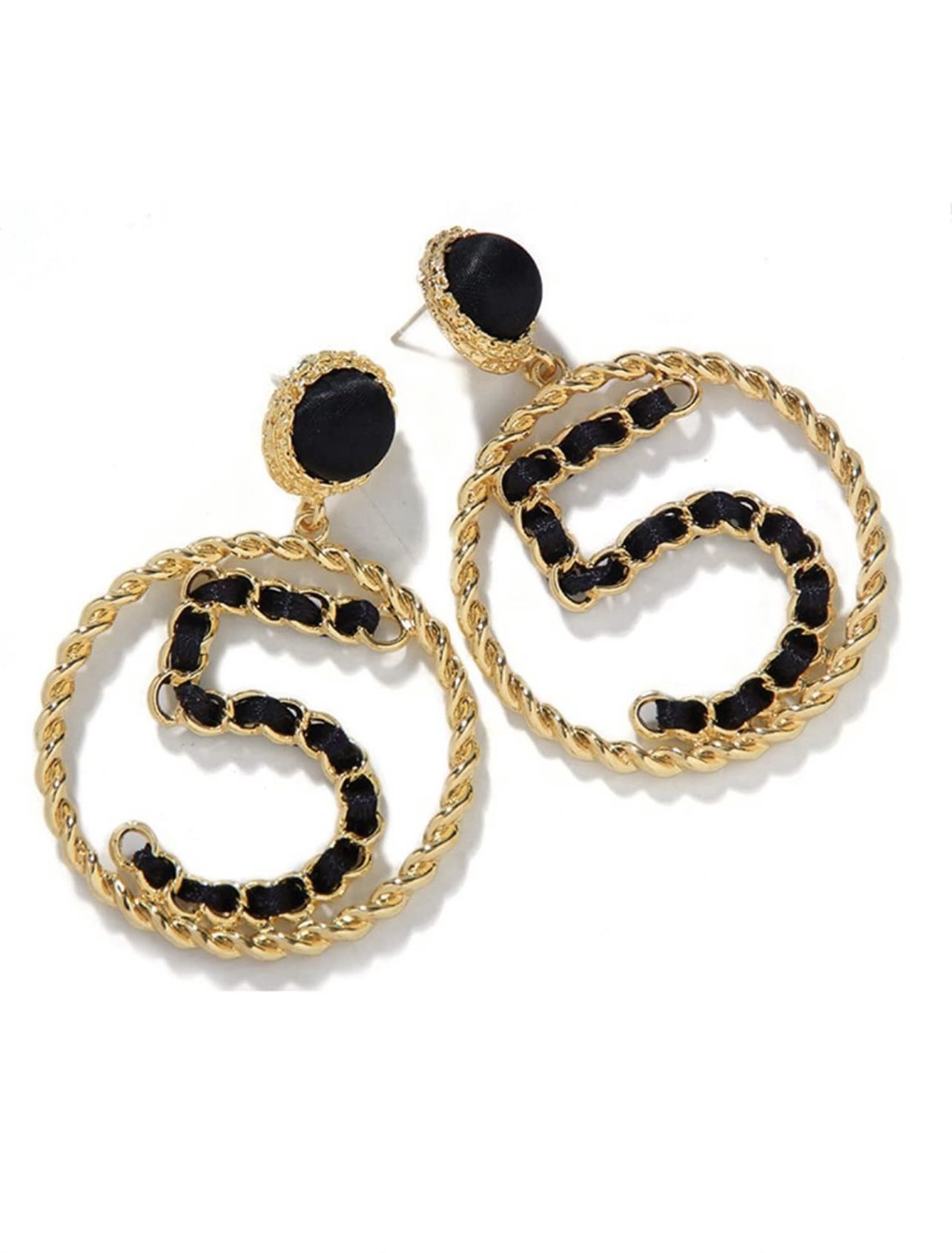 Gold & Black Earrings