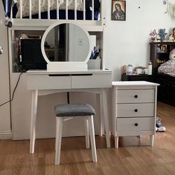 Vanity Desk With Night Stand 
