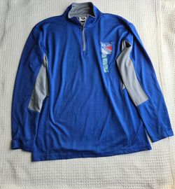New York Rangers NHL Men's Blue Pullover Size L (42-44) 1/4 Zip (NWOT)