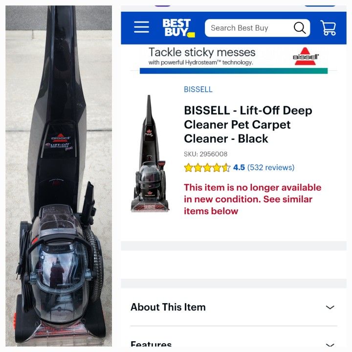 BISSELL LIFT OFF DEEP CLEANER PET