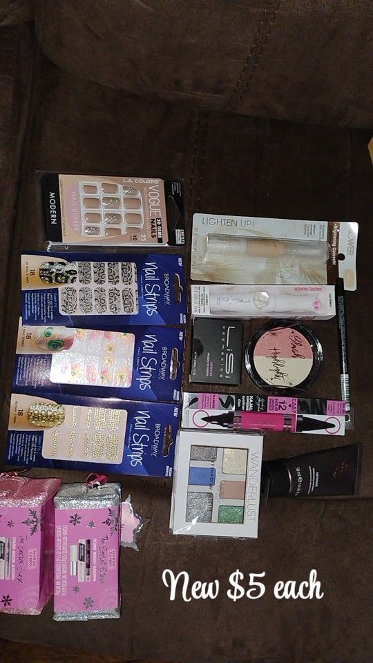 NEW NUEVOS Concealers, Press on nails, nail strips, thickening hair shampoo, eyeshadow palettes, eyelash primers, pressed eyeshadows, blushes, highlig