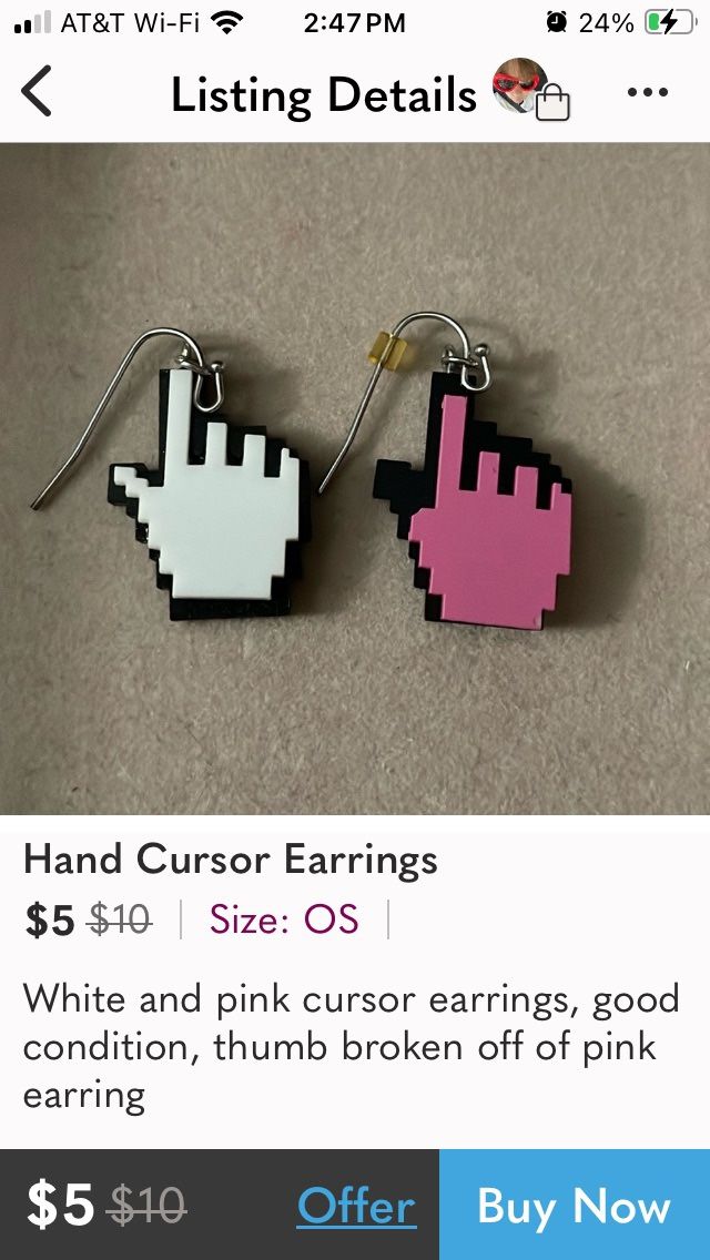 Hand Cursor Earrings