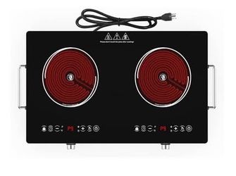 100% Brand New in box 4000w 2 Burner 24” Electric Cooktop 110V,Infrared Hot Plate, Kid Safety Lock