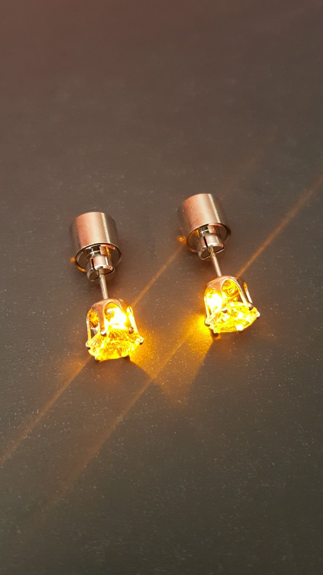 Orange LED Earring Studs