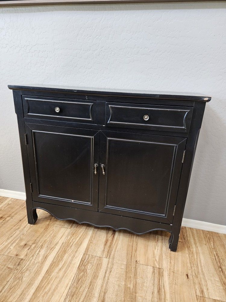 Black wooden Cillian, 2 door 2 drawer console table