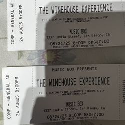 Pair Of Amy winehouse Tribute Band $20 Total Price At Music Box In San Diego 