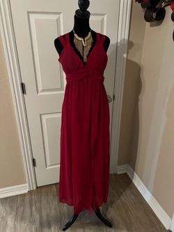Sexy red dress with slit