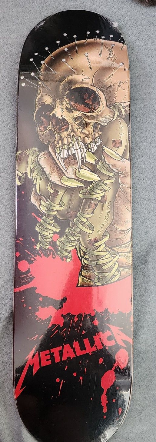 Skateboard DECK. Metallica Pushead With Pink Top