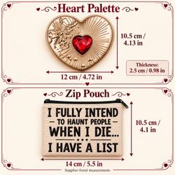 Heart-Shaped Eyeshadow Palette with Zip Pouch