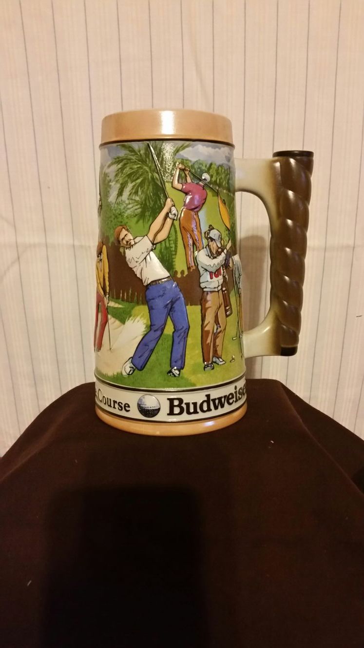 BUDWEISER BEER STEIN, PAR FOR THE COURSE.