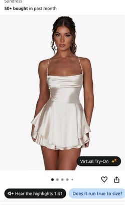 Women Sexy Spaghetti Strap Satin Dress Sleeveless Low Cut Backless Short Romper Dress Party Jumpsuit Mini Sundress