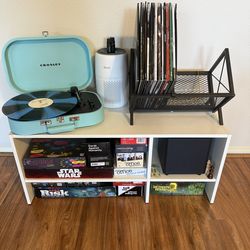 Small white IKEA shelf / entertainment center