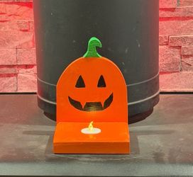 Handmade Wooden Pumpkin Candle Holder