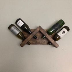 The ZIGGY-ZAG: Wall Mounted Geometric Wood Wine Bottle Rack