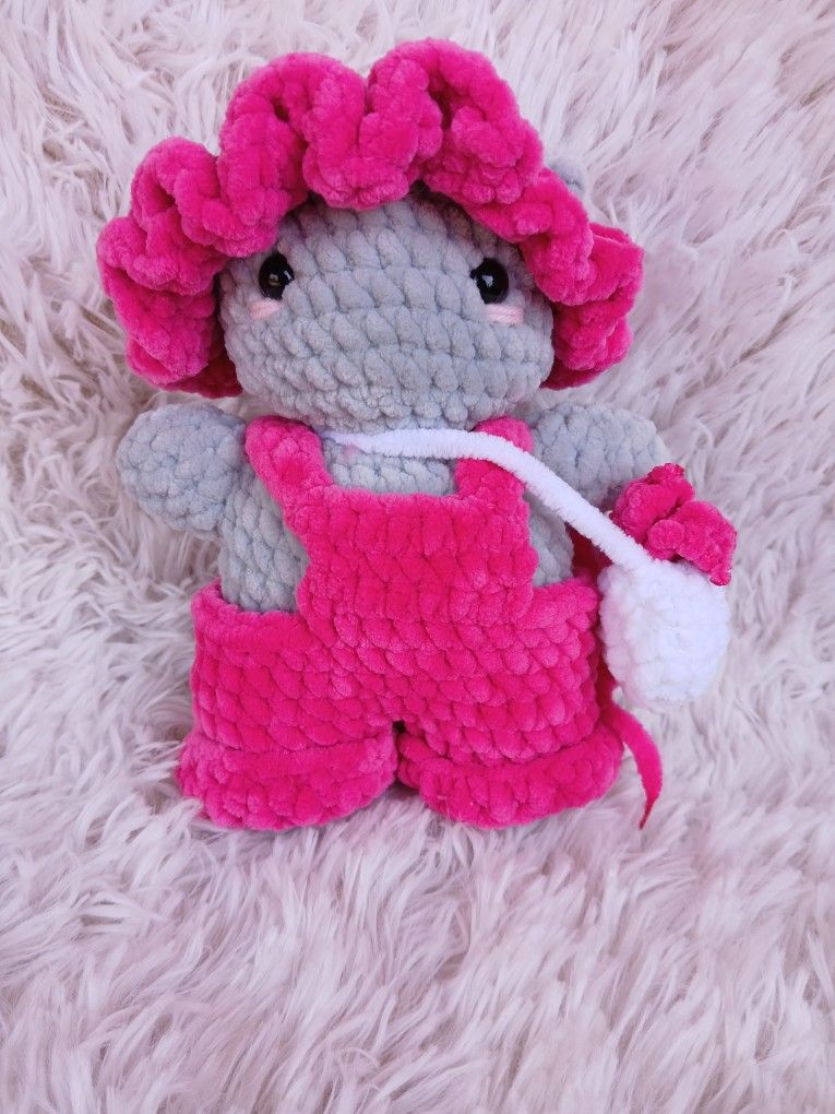 Cat in Hat and Overalls Crochet Plushie