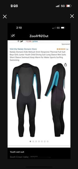Youth wet suit size 10
