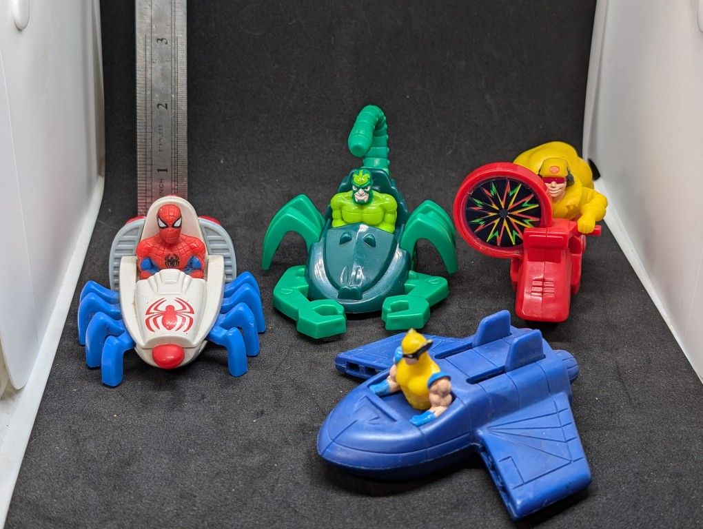 Lot Of 4 McDonald's Happy Meal Toy Marvel X-Men Web Runner Cars