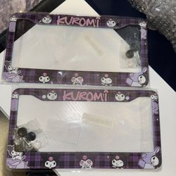 2pc Kuromi PLASTIC License Plate Frames 