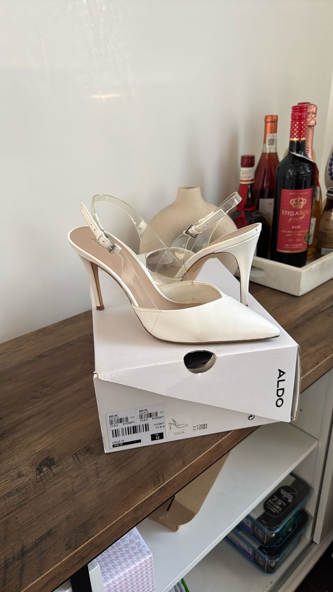 White And Clear Heels