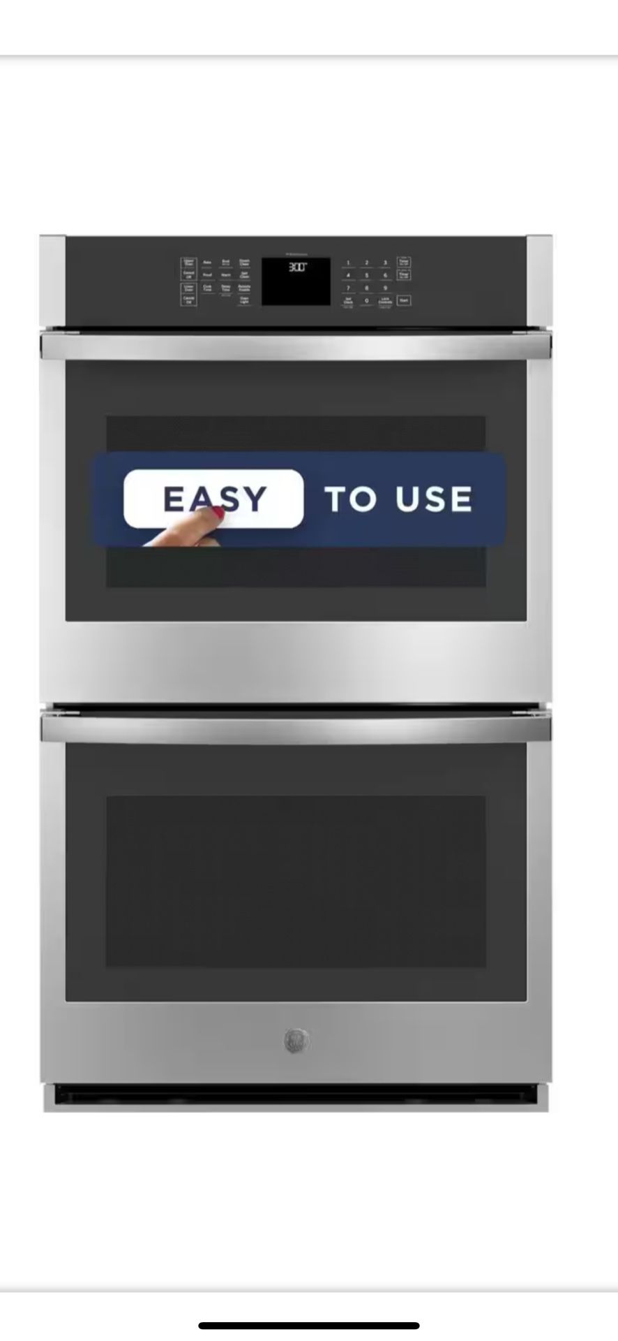 GE 30 in. Smart Double Electric Wall Oven with Self Clean in Stainless Steel